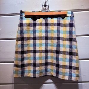 Boden British Tweed Wool Mini Skirt Plaid Career Casual Womens US 6R